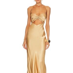 Shona Joy Oliviera Twist Front Midi Dress in Taffy